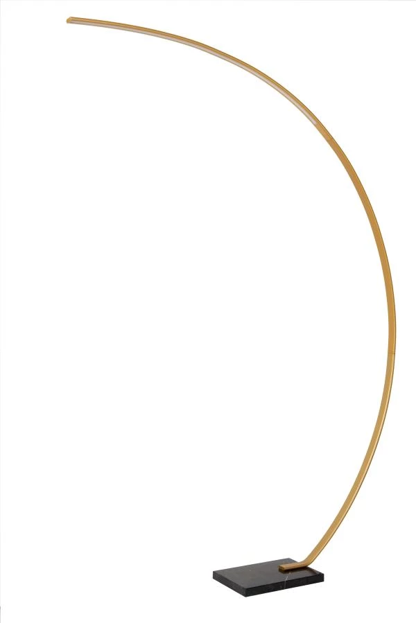 Lucide CURVE - Lampadaire arceau - LED Dim. - 1x15W 2700K - Or Mat / Laiton - éteint